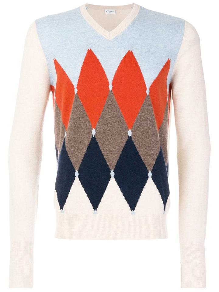 Ballantyne Diamond Print Sweater - Nude & Neutrals