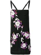 Dolce & Gabbana Vintage 2000's Embroidered Floral Dress - Black