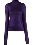 Andamane Turtleneck Long-sleeved Sweatshirt - Purple