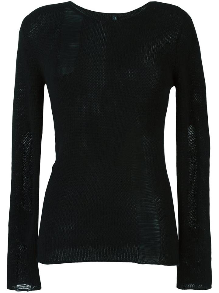 R13 Distressed Jumper, Women's, Size: Small, Black, Cashmere