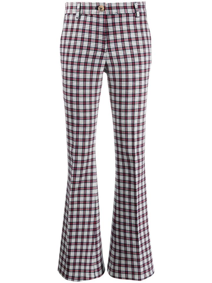 Hilfiger Collection Plaid Flared Trousers - Blue