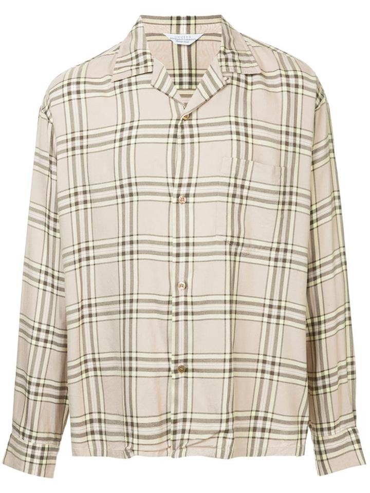 Unused Long-sleeve Check Shirt - Brown