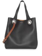 Burberry The Medium Leather Grommet Detail Tote - Black