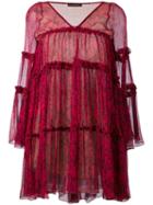 Plein Sud - Flared Dress - Women - Silk - 38, Red, Silk