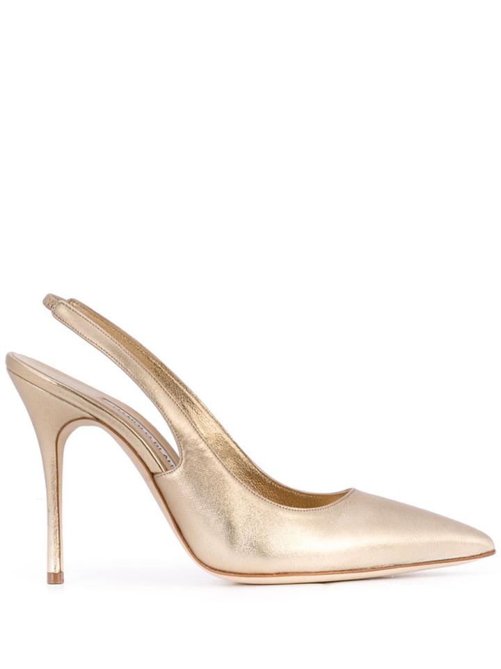 Manolo Blahnik Allura Slingback Pumps - Gold