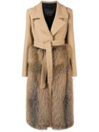 Blancha Belted Double-breasted Coat - Nude & Neutrals