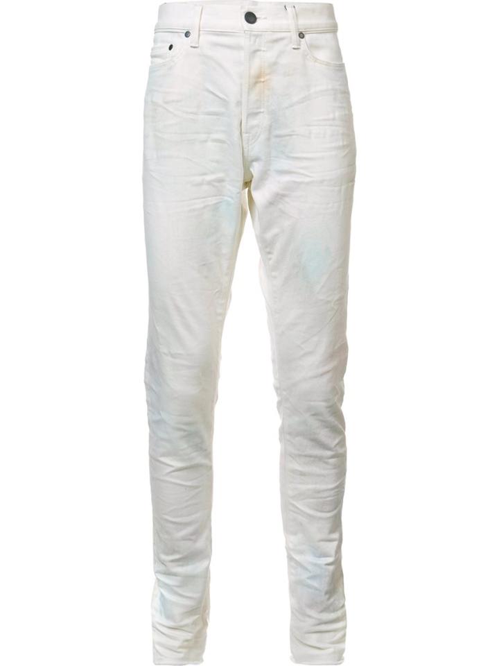John Elliott Creased Slim-fit Jeans - White
