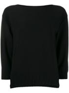 Roberto Collina Boat Neck Sweater - Black