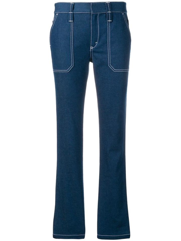 Chloé Contrast Stitched Jeans - Blue