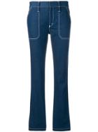 Chloé Contrast Stitched Jeans - Blue