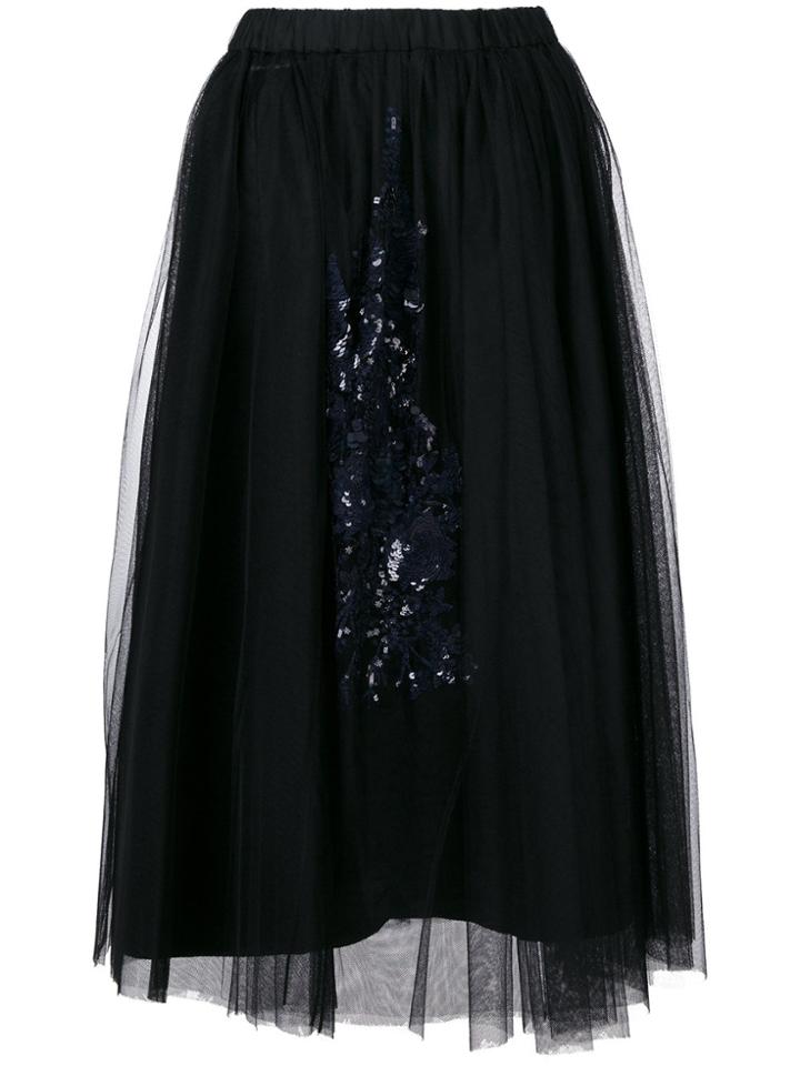 No21 Embellished Tulle Skirt - Black