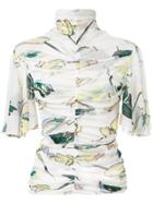 Dvf Diane Von Furstenberg Ruched Floral Top - White