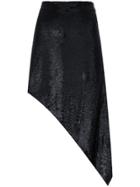 Iro Asymmetric Sequin Skirt - Black