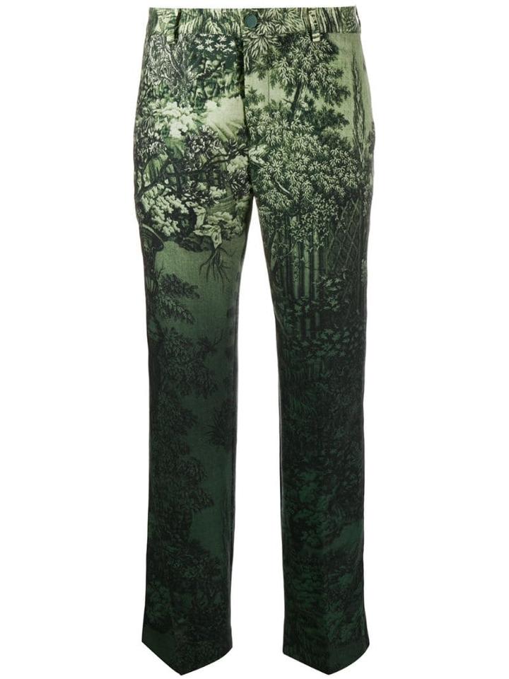 F.r.s For Restless Sleepers Low Rise Printed Trousers - Green