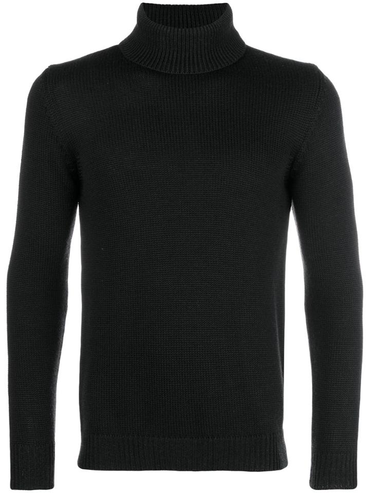 Roberto Collina Ribbed Turtleneck Jumper - Black