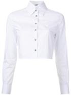 Jourden Polka Dots Cropped Shirt, Women's, Size: 38, White, Cotton