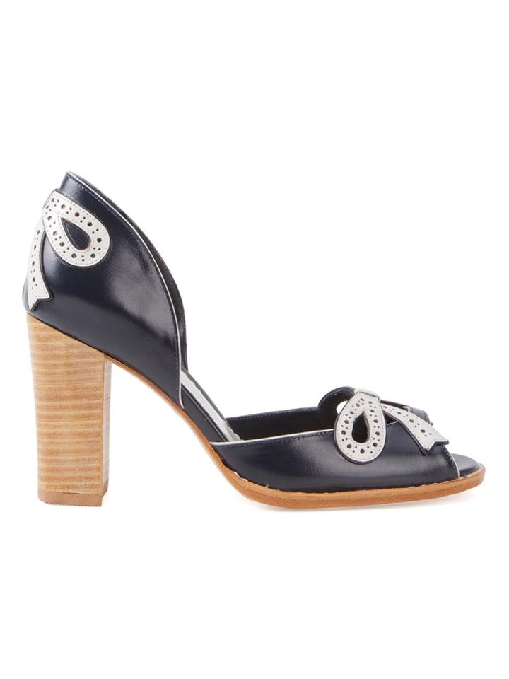 Sarah Chofakian Chunky Heel Pumps - Blue