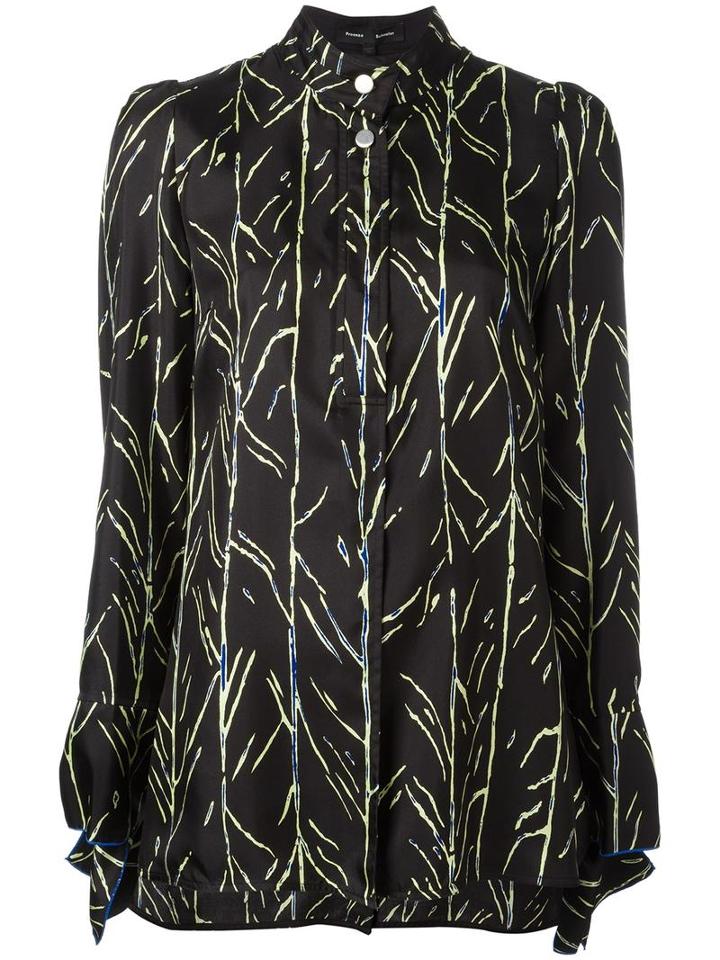 Proenza Schouler Branch Print Shirt, Women's, Size: 6, Black, Silk