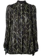 Proenza Schouler Branch Print Shirt, Women's, Size: 6, Black, Silk