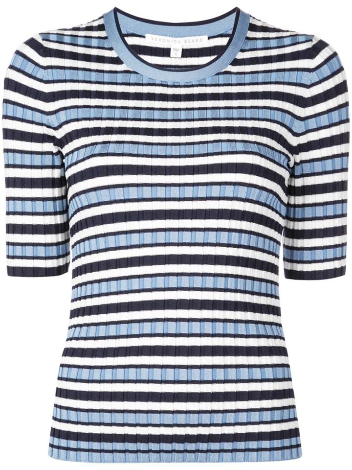 Veronica Beard Striped Knit Top - Blue