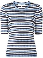 Veronica Beard Striped Knit Top - Blue