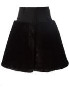 Comme Des Garçons Noir Kei Ninomiya Synthetic Fur Skirt, Women's, Size: Medium, Black, Polyester/cupro/wool
