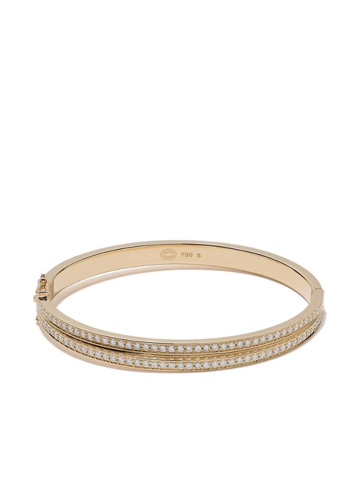 Georg Jensen 18kt Yellow Gold Halo Brilliant Cut Diamond Bangle