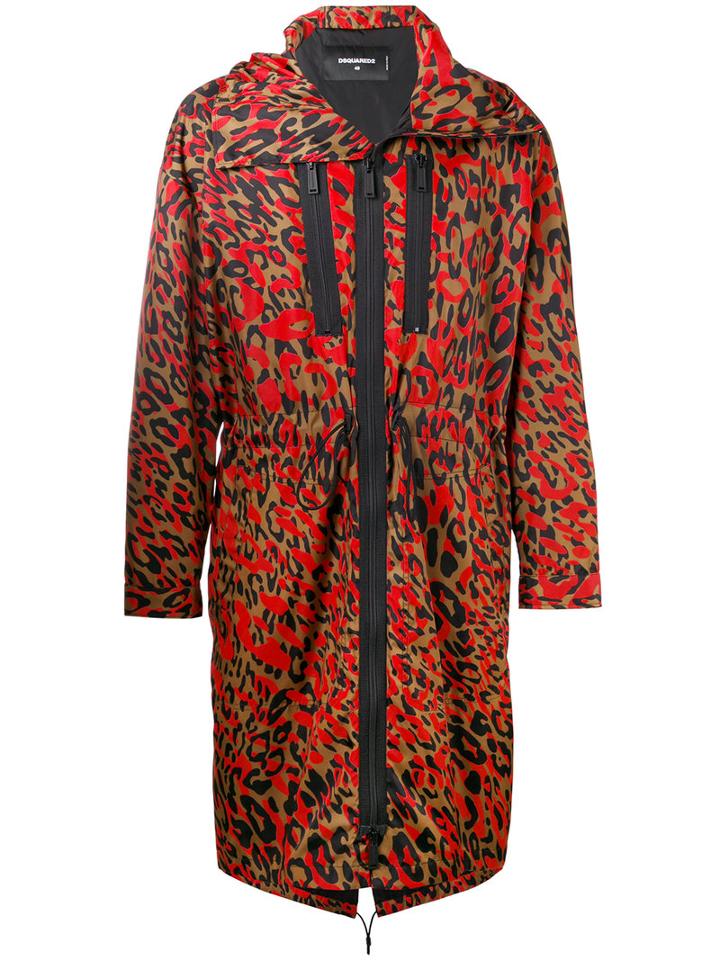 Dsquared2 - Leopard Print Parka Jacket - Men - Polyamide/polyurethane - 54, Green, Polyamide/polyurethane
