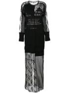 Mcq Alexander Mcqueen Graphic Print Long Lace Dress - Black