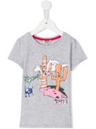 Kenzo Kids Dancing Cactus Printed T-shirt, Boy's, Size: 12 Yrs, Grey