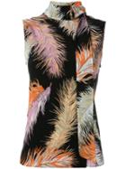 Emilio Pucci Feather Print Blouse, Women's, Size: 44, Silk
