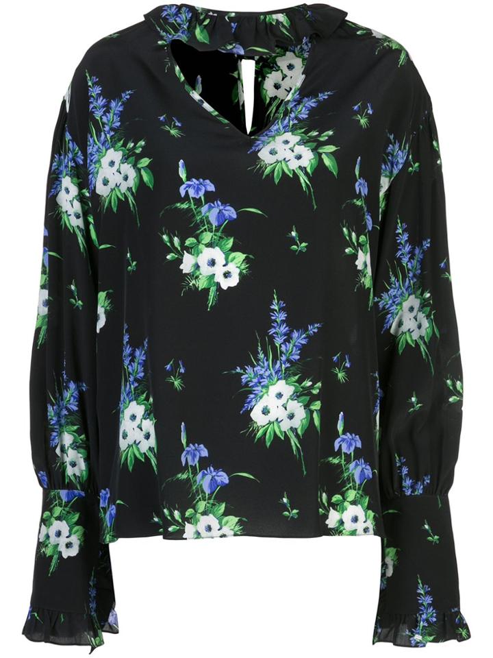 Les Reveries Daffodil Floral Print Blouse - Black