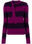 Marc Jacobs Striped Tie-neck Sweater - Pink & Purple