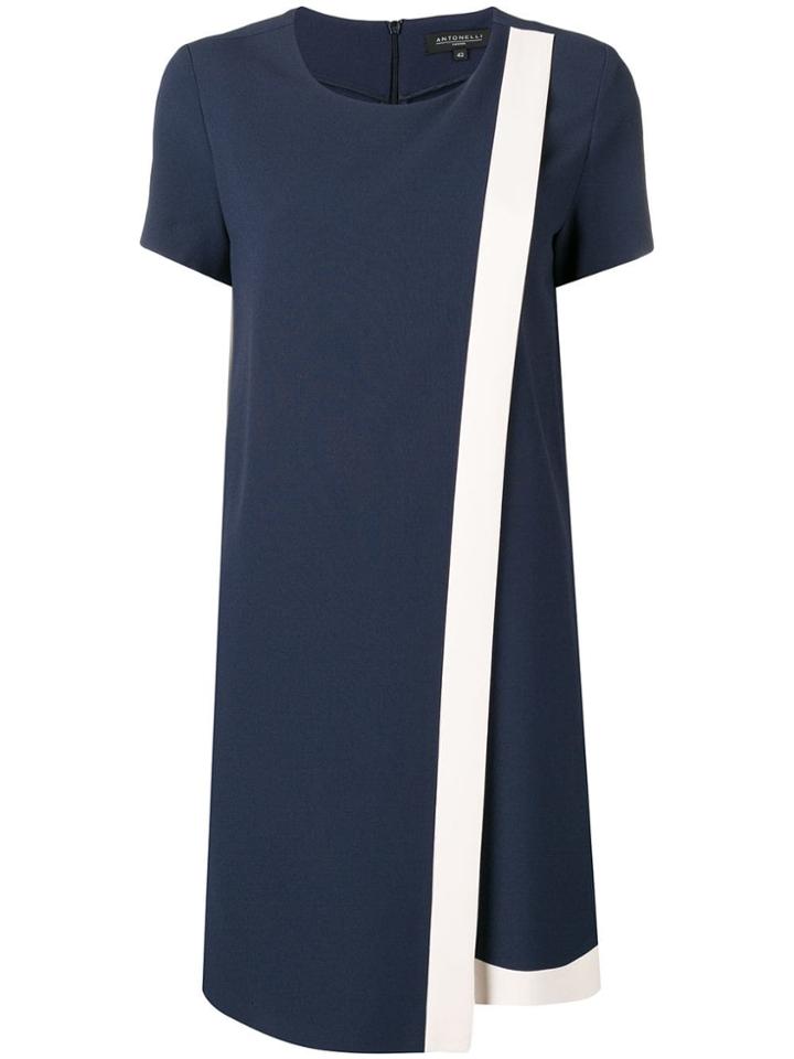 Antonelli Contrast Trim Shift Dress - Blue