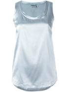 Brunello Cucinelli Scoop Neck Tank Top, Women's, Size: Small, Blue, Silk/spandex/elastane