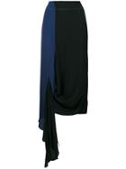 Marni Asymmetric Dual Colour Skirt - Black