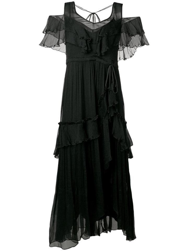 Twin-set Frilled Maxi Dress - Black