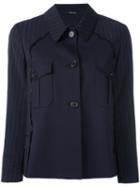 Maison Margiela Chest Pockets Jacket, Women's, Size: 40, Blue, Virgin Wool/viscose/cotton
