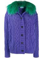 Prada Cable-knit Cardigan - Purple
