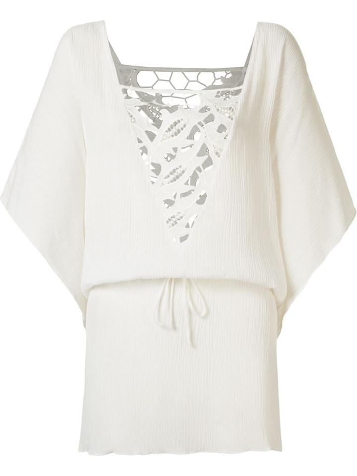 Brigitte Lace Panel Beach Dress - White