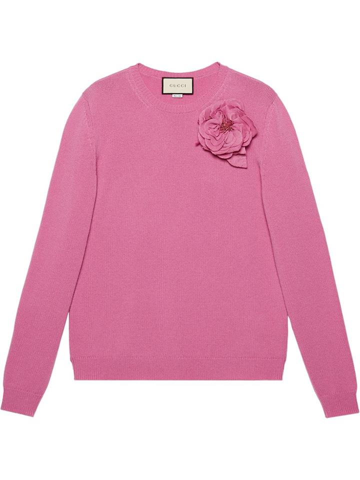 Gucci Detachable Rose Corsage Jumper - Pink & Purple