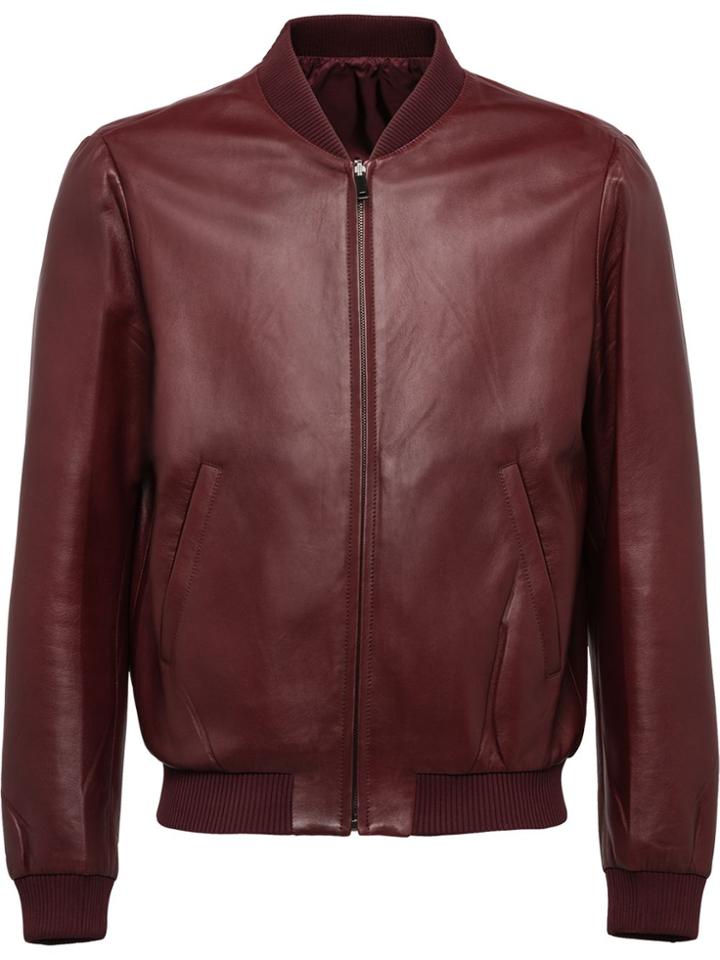 Prada Reversible Nappa Leather And Nylon Bomber Jacket - F0399