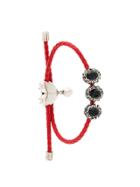 Alexander Mcqueen Embellished Braid Bracelet - Red
