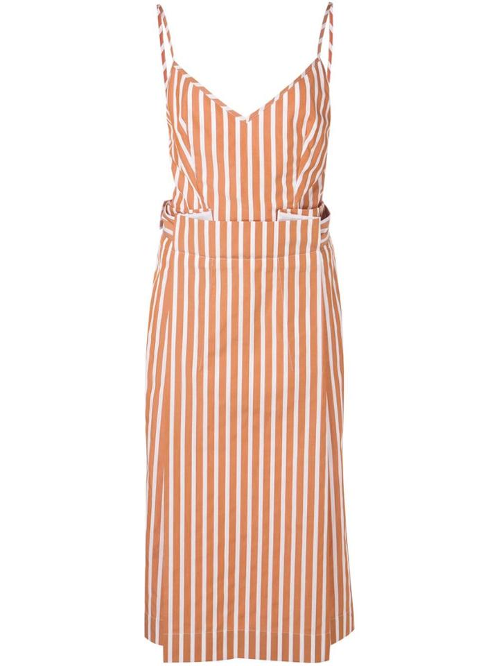 Victoria Beckham Striped Day Dress - Brown