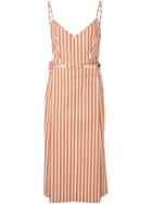 Victoria Beckham Striped Day Dress - Brown