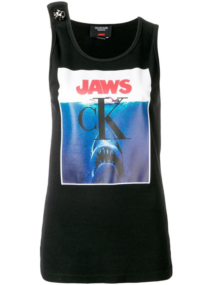 Calvin Klein 205w39nyc Jaws Embellished Logo Tank - Black