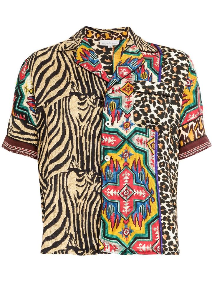 Pierre-louis Mascia Patchwork Camp Collar Shirt - Multicolour