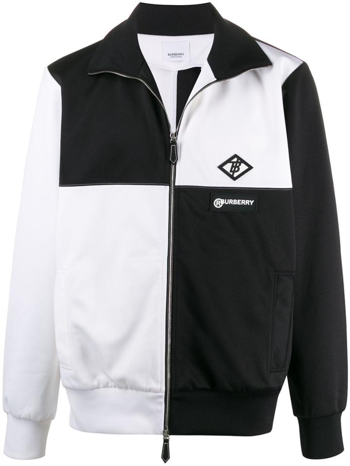 Burberry Two-tone Zipped Track Jacket - White