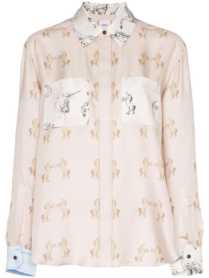 Burberry Alexa Dancing Unicorn Print Shirt - Pink