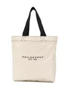 Philosophy Di Lorenzo Serafini Logo Print Tote - Neutrals